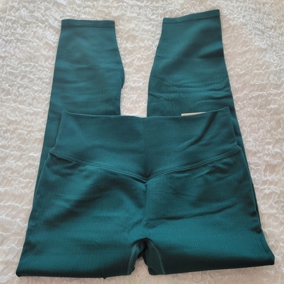 Pink Active Green Seamless Leggings Size M Medium High Waist 7/8 tight - Picture 5 of 12